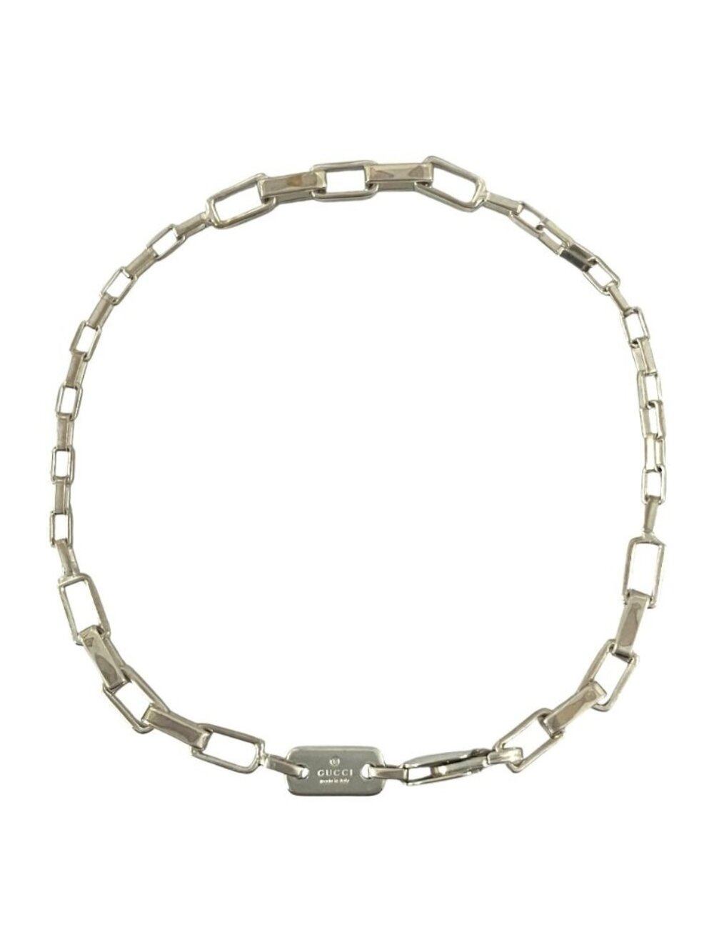 Gucci Square Link Chain Bracelet Vintage Silver